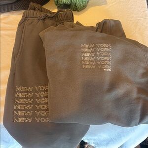 ShopStarFit grey and pink sweat set